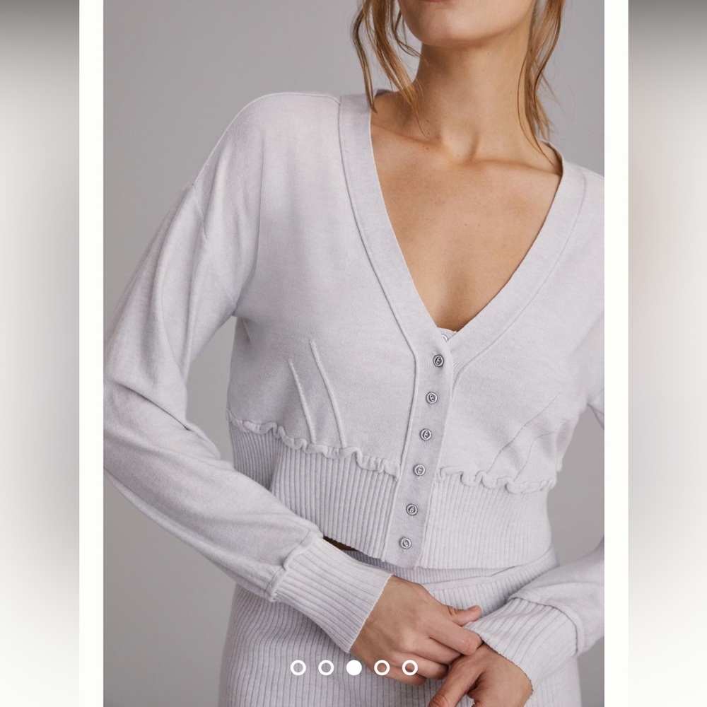 Daily Practice by Anthropologie Knit Lounge Set (CARDIGAN AND SKIRT ONLY) - Picture 5 of 7